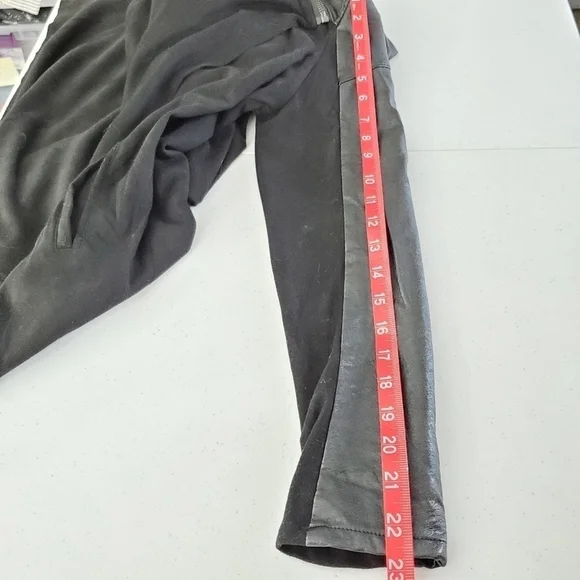 BLANKNYC Drape Front Oversized Jacket Size S Faux Leather Sleeves Lagenlook Chic - Picture 12 of 14